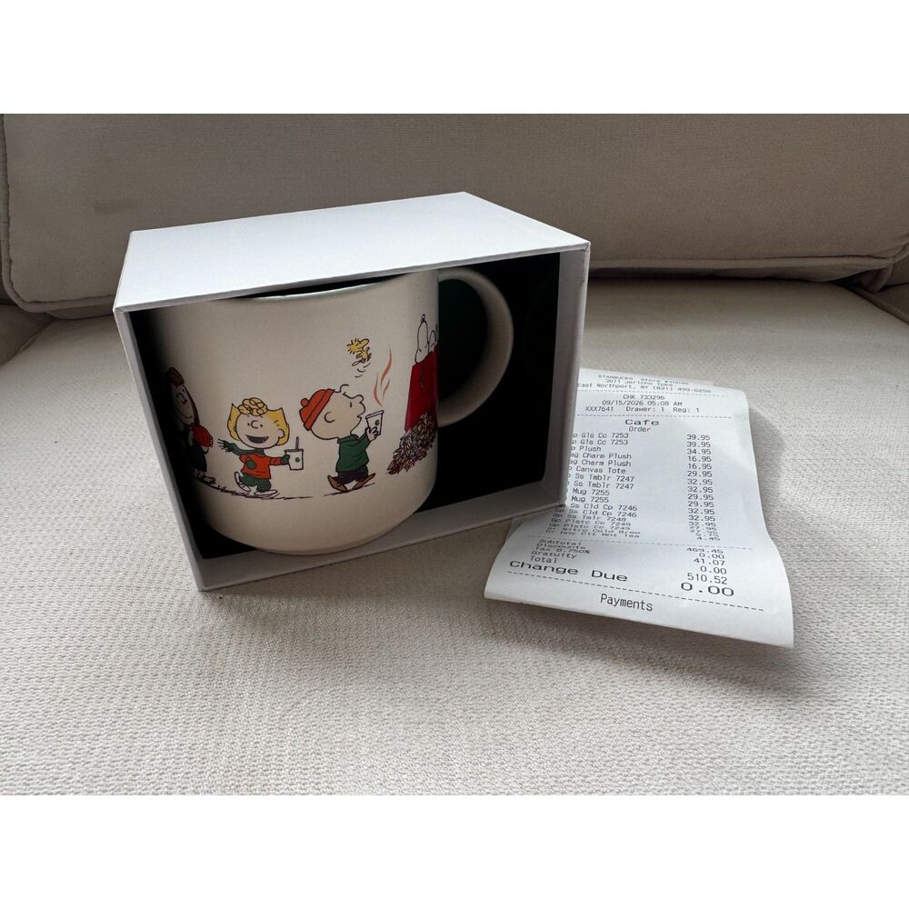 Peanuts + Starbucks Collectible Ceramic Mug with Box